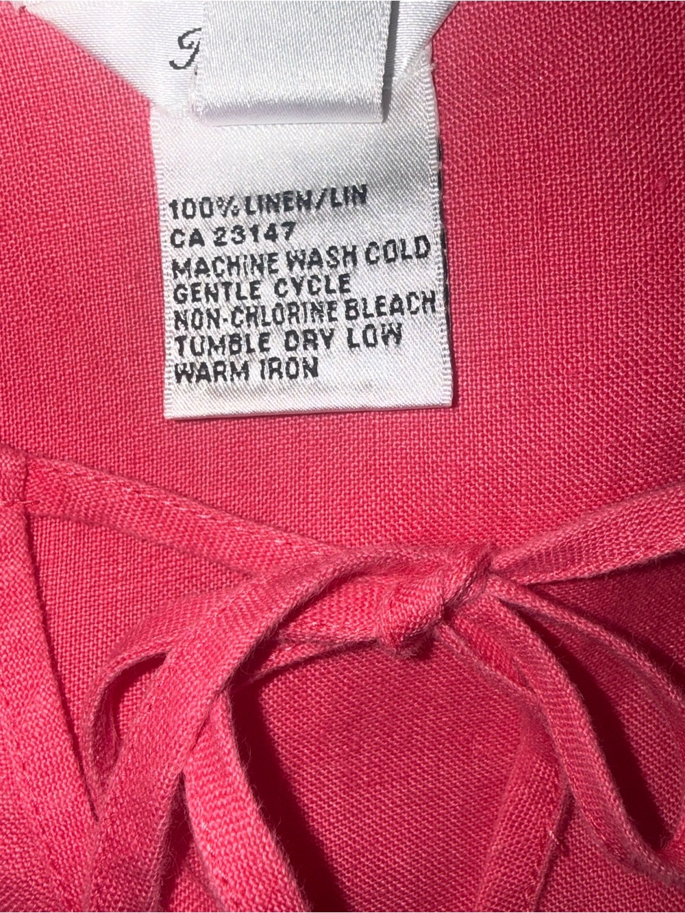 Talbots Bright Coral Tie-Neck Tunic - Picture 9 of 9